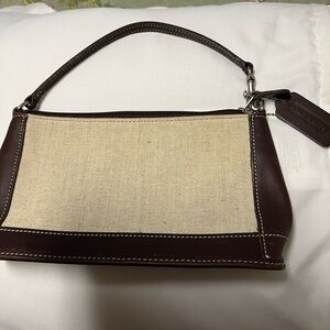 Coach Tan and Brown Wristlet